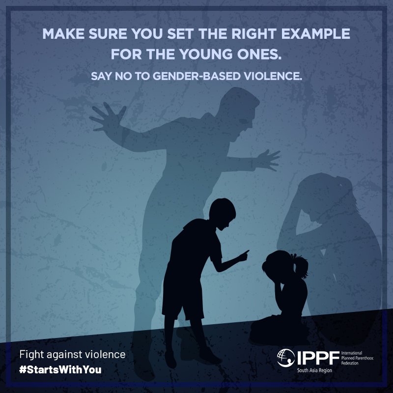 ippfsar's tweet photo. Studies suggest that children who grow up witnessing violence in their surroundings are prone to violent relationships in future. Is that the future you imagine for your kids? 
 
End Gender-Based Violence. The change #StartsWithYou! https://t.co/g3jLHPoKjv