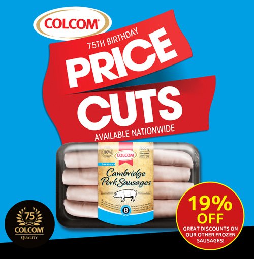 ColcomFoods's tweet photo. If you don’t see Colcom Cambridge Sausage at 19% OFF in your supermarket fridge, Ask for it by name! #ColcomPriceCuts https://t.co/k8qrrE8liA