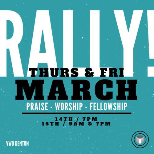 WorldDenton's tweet photo. Join us & hear powerful messages from pastors from VWO locations all over the country!!
Thursday, March 14, 7pm; Friday, March 15, 9am & 7pm #Church #Jesus #Revival #DentonTexas #DentonTx #UNT #TWU #KrumTX #SangerTx #GainesvilleTX #Dallas #PonderTX #FlowerMoundTx #AubreyTx https://t.co/NEnkfTB5yh