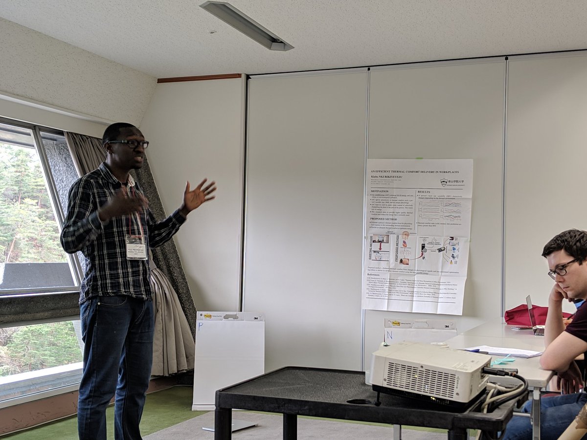 IEEEPerCom's tweet image. PhD forum is going on. Kizito is presenting his research to have feedback from others. 

#PerCom2019 #percom