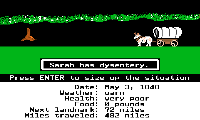 Just learned you can play original Oregon Trail on WayBack Machine: archive.org/details/msdos_…