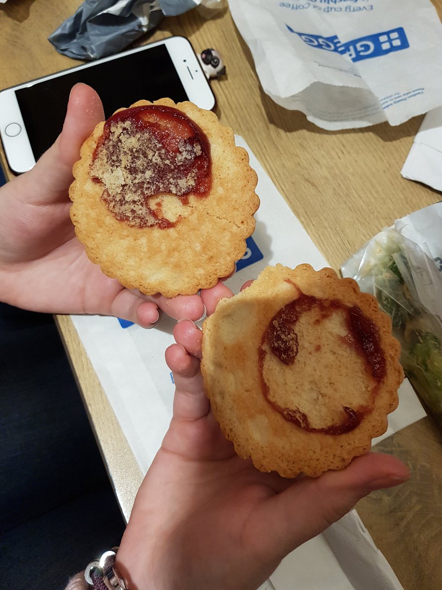 GarethWMitchell's tweet photo. Absolutely shocked to the core at the lack of jam in this empire biscuit. @GreggsOfficial https://t.co/tBBAWqwZVg