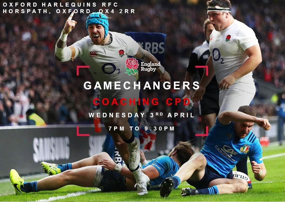 OxfordshireRFU's tweet image. Join us @OxfordQuins on 3rd April from 7pm to 9.30pm for the @EnglandRugby Coaching Gamechangers CPD with @NickToddRFU 

Book via bit.ly/2tZty6j

#DevelopmentDriven