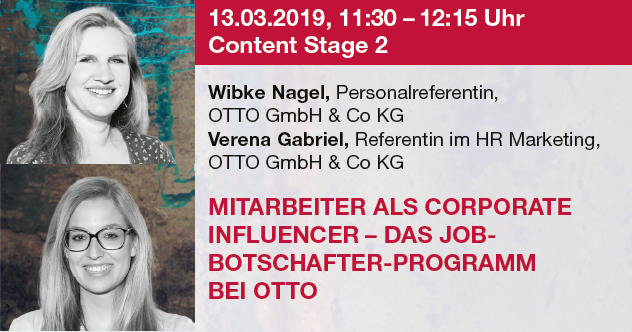 TALENTpro_de's tweet photo. Mitarbeiter als Corporate Influencer 🤩

Dieses spannende Thema gibt´s in einer halben Stunde auf der Content Stage 2.
Wibke Nagel und Verena Gabriel von @otto_de halten hierzu einen Keynote Vortrag, den Du nicht verpassen darfst!

#TALENTpro #München #Keynote #Influencer https://t.co/6OVvuRRX9n