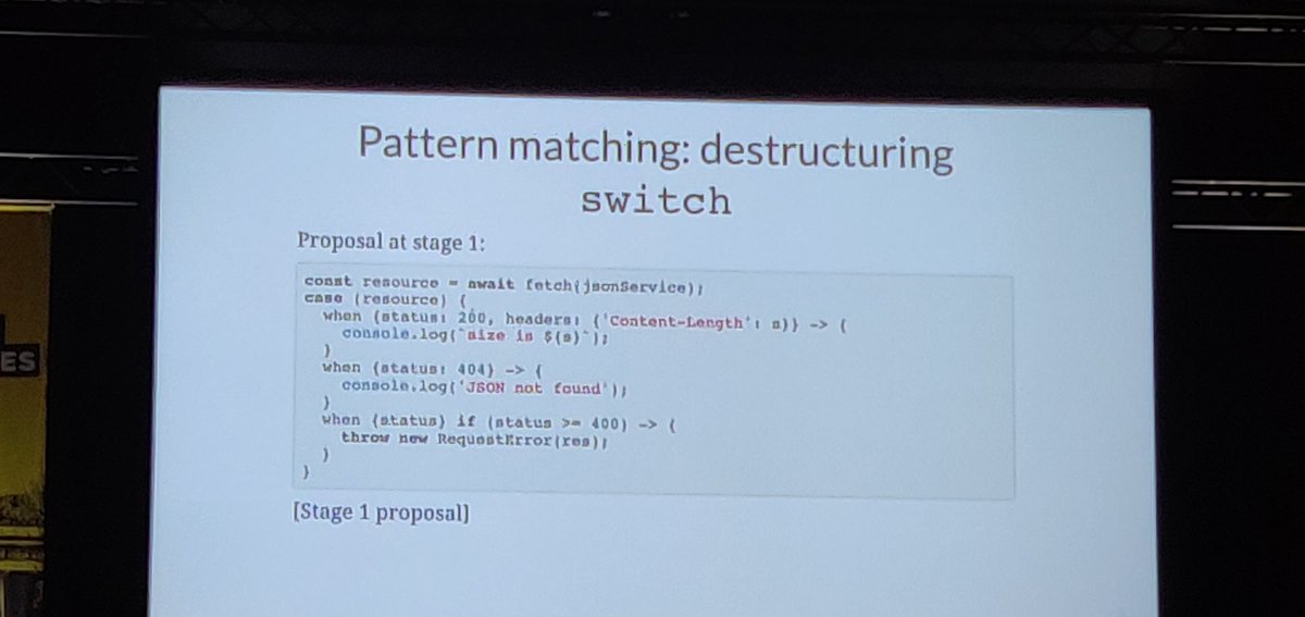 So far my favourite new possible JavaScript feature. I can think of like 23 ways to use it. thank you <a href="/rauschma/">Axel Rauschmayer (also on 🦣)</a>. #jskongress