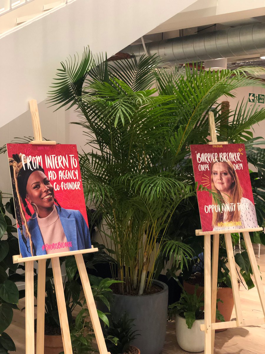 badass_gal_'s tweet photo. Spending the morning touring around London’s @WeWork offices putting these up😍 #BadassBecause https://t.co/a791doNLtY