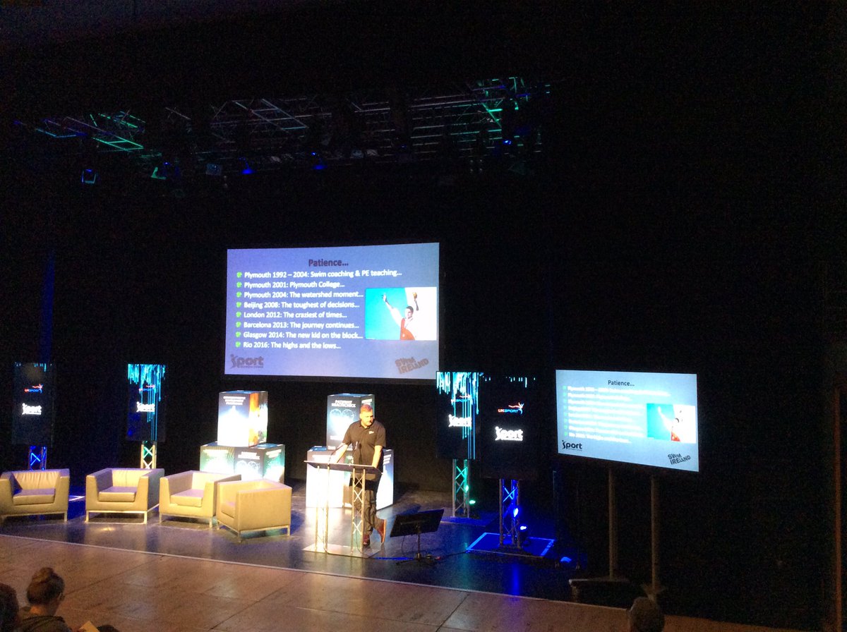 _SportNI's tweet photo. Dr Jon Rudd, @swimireland Performance Director outlines his coaching journey as well as outlining some of the transition challenges for emerging young athletes in sport #Path2PodiumNI https://t.co/XQK05ekTml
