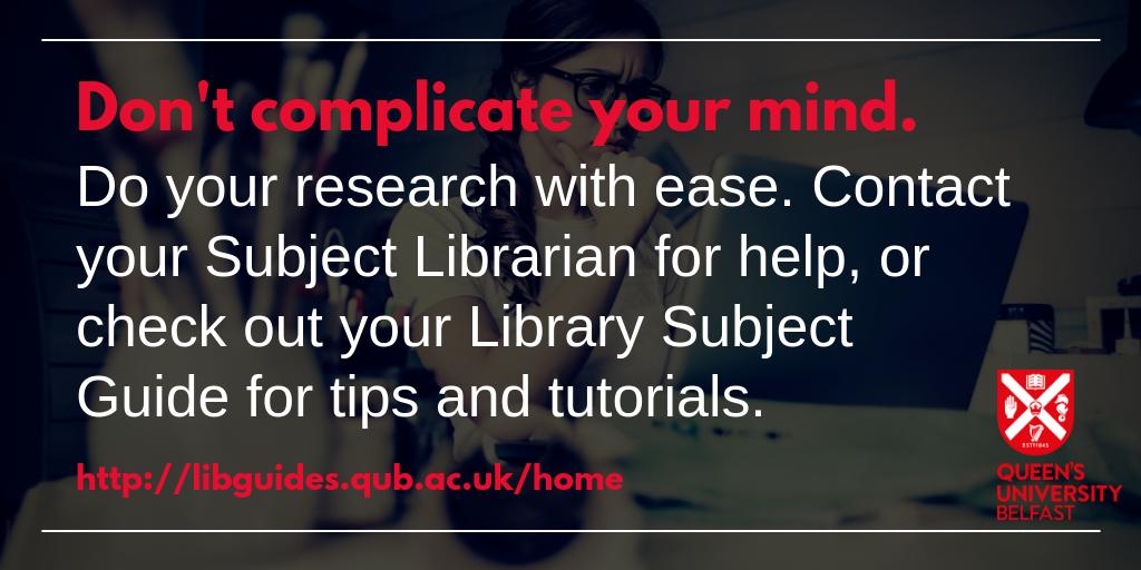 QUBLibrary's tweet image. What a gorgeous Monday morning - time to get the books out 
#AssignmentSeason #MondayMotivation 
Remember if you need help with your researching skills just contact your #SubjectLibrarian or follow one of our online tutorials on database searching 
libguides.qub.ac.uk/home