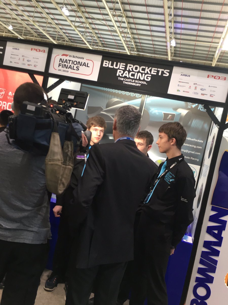 CastleStem's tweet photo. #f1inschoolsuk #SkySports #f1inschoolsuk #f1inschoolsukfinals #bluerocketsracing #stemworksuk interview time with Sky Sports. https://t.co/0z6yNWIiIy