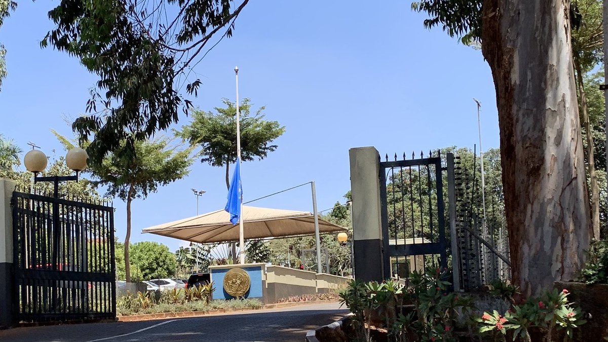 zulusafari's tweet photo. UN flag at half mast in Kenya following ET302 Ethiopian Air crash yesterday. https://t.co/cNTfgSws2Q