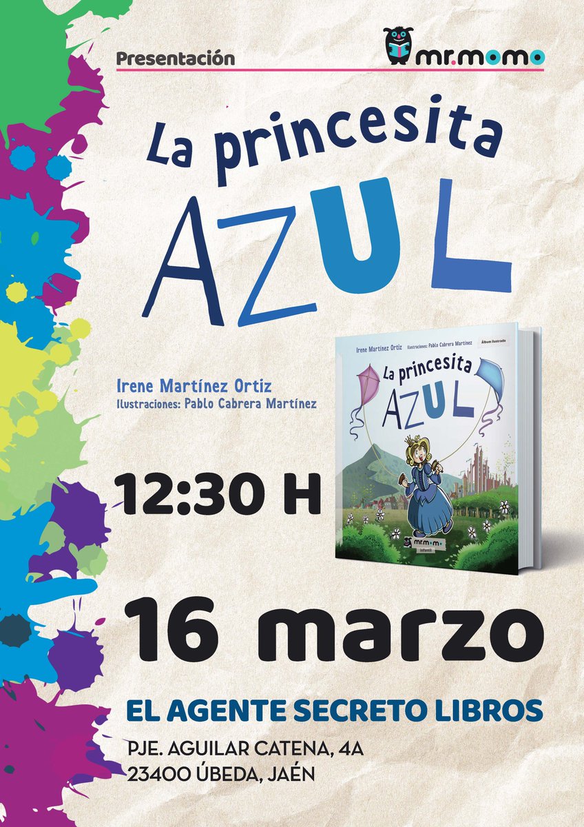 Laprincesitazul's tweet photo. #LaPrincesitaAzul se presentará este sábado 16 de marzo en #Ubeda mostrando la historia de Moneiba y tratando la importancia de la #EducacionEnIgualdad y el #RespetoEnLaInfancia #NiñasYNiños #PrincipesYPrincesas #Coeducacion https://t.co/6N04BeTEnz