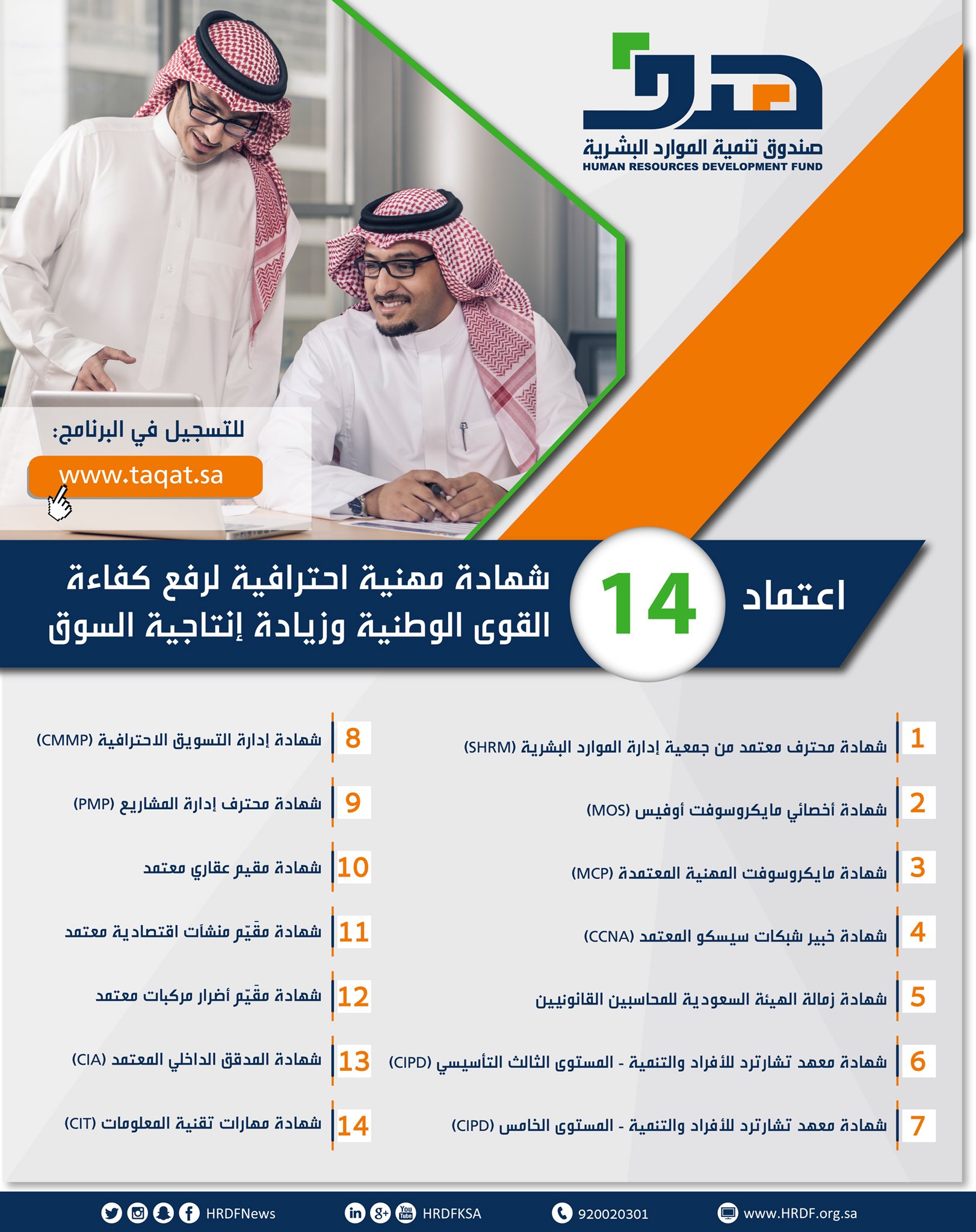 هدف on Twitter: "صندوق تنمية الموارد البشرية #هدف يعتمد 14 شهادة مهنية