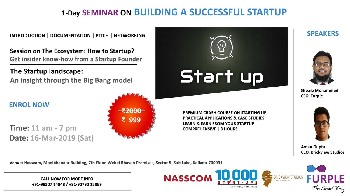 Shoaib_Mhmd's tweet photo. Honoured to be addressing at a #NASSCOM Event!
Topic: 'The Startup landscape - An insight through the Big Bang model'
Speaker: @Shoaib_Mhmd ; CEO, @FurpleCS 
#10000Startups #10KStartups #Brickview #Furple #ShoaibMohammed #Startup #Startups #TheStartupEcosystem #Seminar https://t.co/cD37hyEqb4