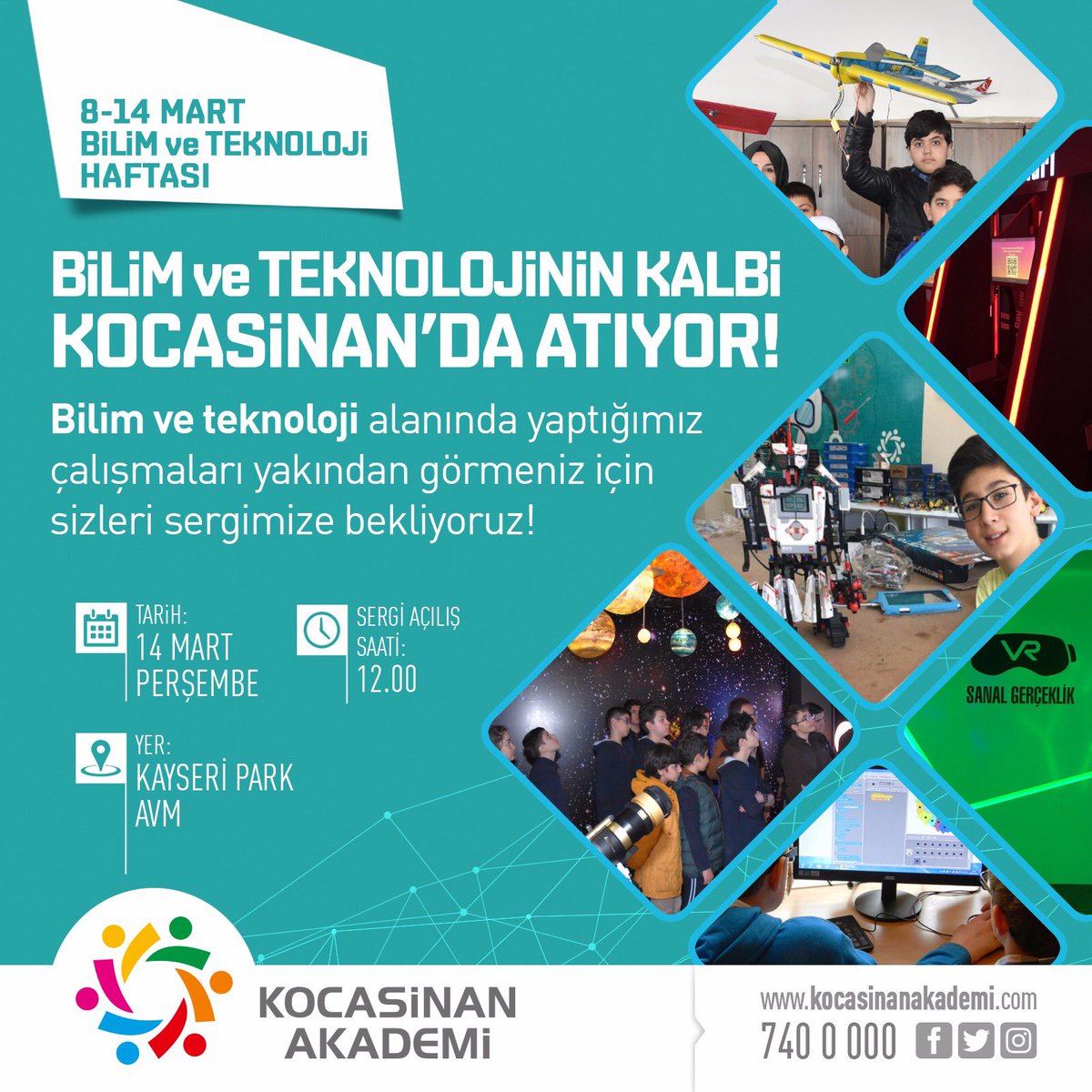 Kocasinan Akademi (@kocasinanakadem) on Twitter photo Bilim ve Teknolojinin kalbi #Kocasinan'da atıyor! Bilim ve teknoloji alanında yaptığımız çalışmaları yakından görmeniz için sizleri sergimize bekliyoruz. #KocasinanAkademi
Tarih: 14 Mart Perşembe
Saat: 12.00
Yer: Kayseri Park AVM
<a href="/ahmetclkbyrkdr/">Ahmet ÇOLAKBAYRAKDAR</a> <a href="/KocasinanBld/">Kocasinan Belediyesi</a> Bilim ve Teknolojinin kalbi #Kocasinan'da atıyor! Bilim ve teknoloji alanında yaptığımız çalışmaları yakından görmeniz için sizleri sergimize bekliyoruz. #KocasinanAkademi
Tarih: 14 Mart Perşembe
Saat: 12.00
Yer: Kayseri Park AVM
<a href="/ahmetclkbyrkdr/">Ahmet ÇOLAKBAYRAKDAR</a> <a href="/KocasinanBld/">Kocasinan Belediyesi</a>