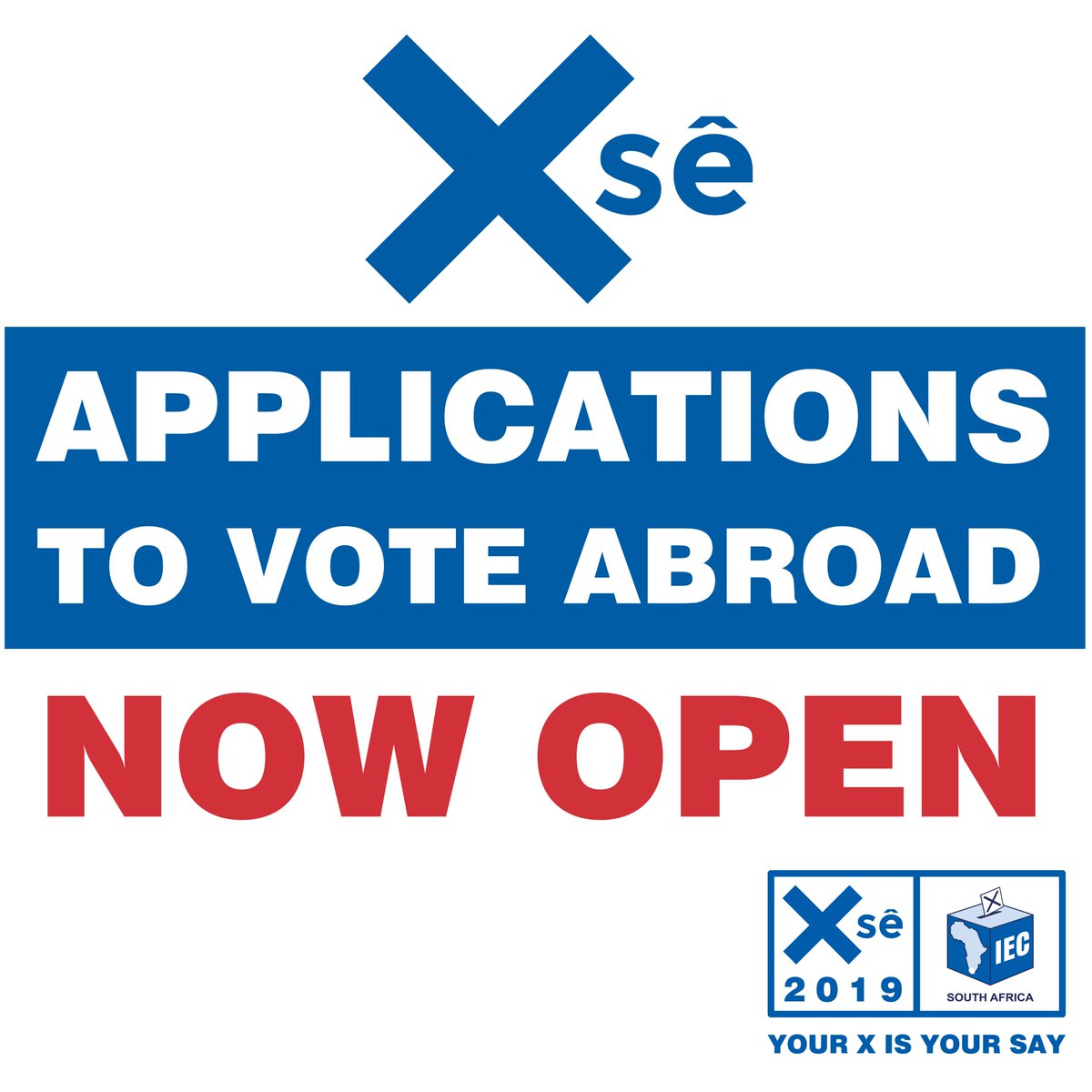 IECSouthAfrica's tweet photo. Final days to apply to vote abroad in #SAElections2019. Submit your VEC10 application by Wed, 13 March. Visit https://t.co/NWZSqCCt82  to notify us of your intention to vote abroad on 27 April &amp; select SA mission you'll be voting at. Only registered voters can apply. Please RT. https://t.co/d02puTYbEH