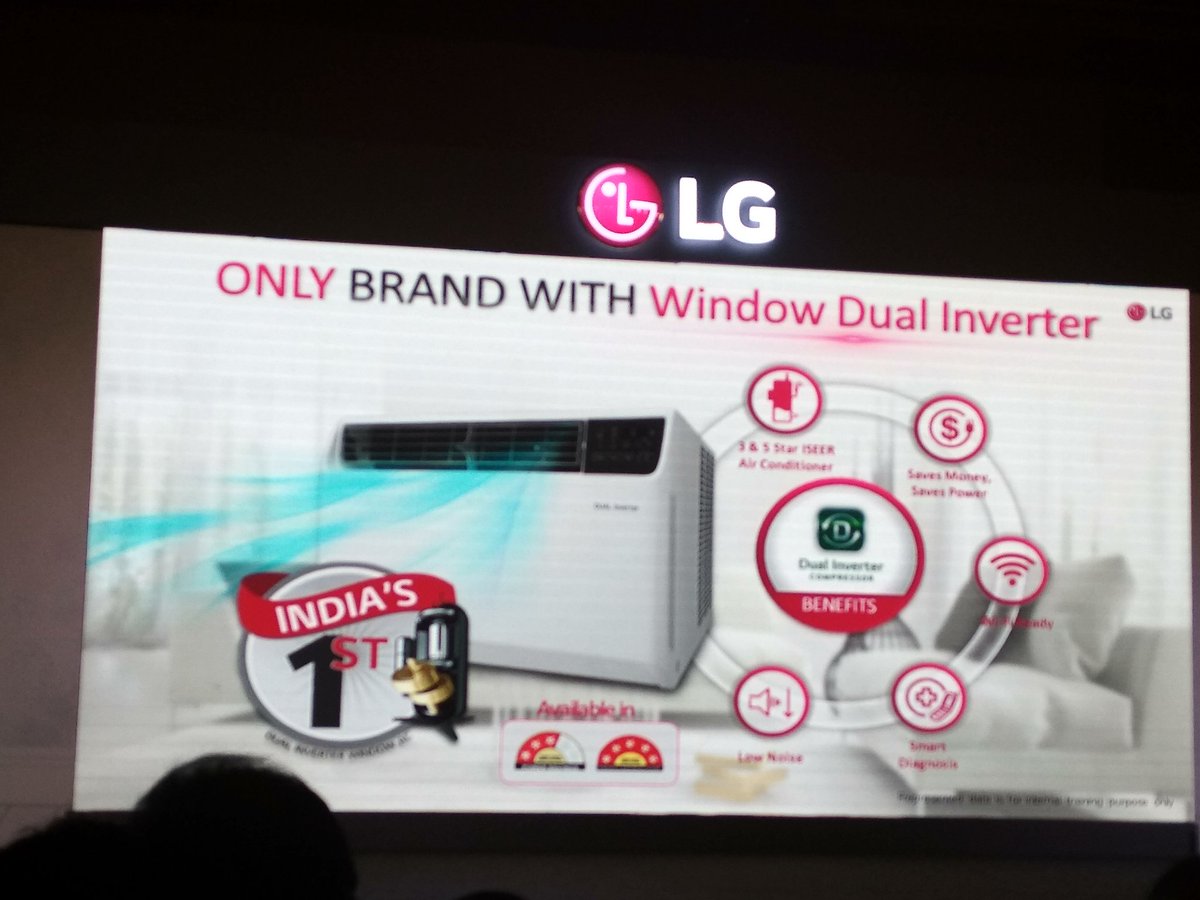 LGIndia's tweet photo. #LG AC with Dual Inverter Compressor saves more energy along with higher speed cooling. LG is the only brand with Window Dual Inverter ACs. https://t.co/O3QNFdnw4M #LGDualCoolAC https://t.co/xKGjrbDUdI