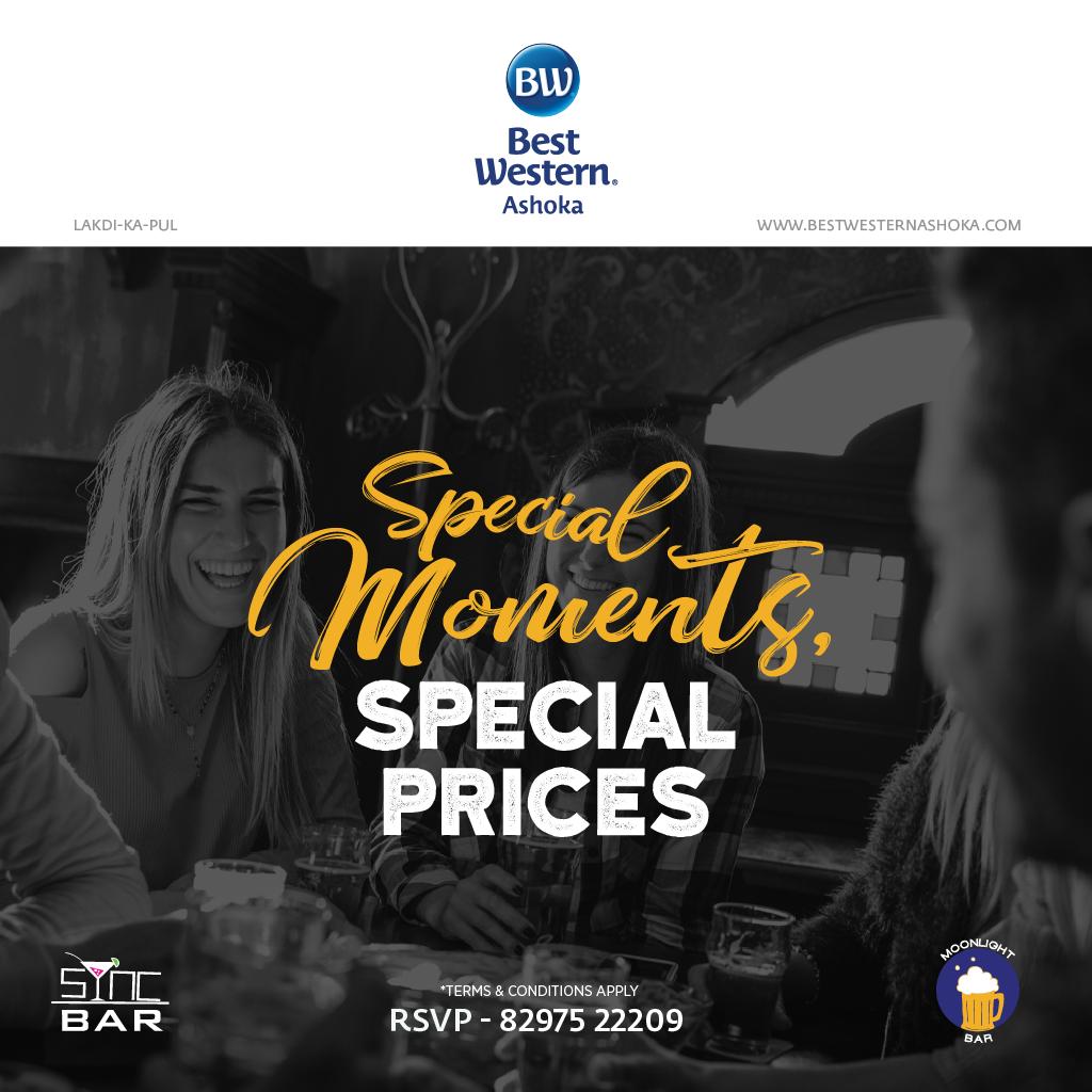 BWAshokaHyd's tweet photo. We offer Special Prices for all your Special Moments. Visit the Moonlight and #SyncBars at #BestWesternAshoka on Mondays to avail the #SPLMonday offer. To book your table, call now at +91 82975 22209
#MondayMadness #DraughtIsIn #BestDraught #Moonlight #Happiness #EverydayChill https://t.co/Bka81H5Cfy