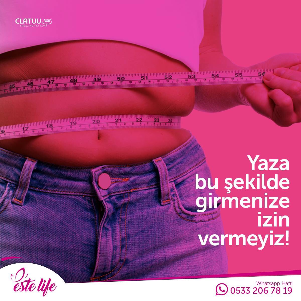 estelifetr's tweet photo. YAZA BU ŞEKİLDE GİRMENİZE İZİN VERMEYİZ! ☀️🏄‍♀️🏊‍♂️

✨ Detaylı Bilgi İçin: 05332067819 

📝Not: Acısız, ağrısız bir uygulamadır.

#clatuu360 #clatuu #soguklipoliz #bölgeselzayıflama #bölgeselincelme #soğuklipoliz #vücutşekillendirme #estelife #sağlık #güzellik https://t.co/38kF8FLy2Z