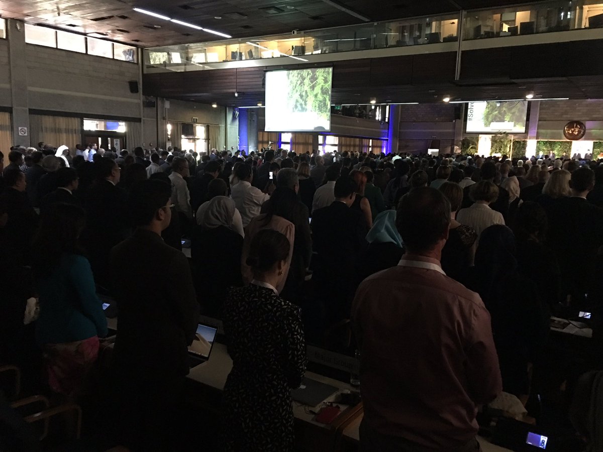 WondyAK's tweet photo. 1/2 Happening: opening of #UNEA4 @UNEnvironment: none of us were ready for this day like this! So many beautiful #people &amp; lives cut short. We can only honor them by carrying on amazing work they have been doing to save lives, build #peace, protect #environment #SolveDifferent https://t.co/mynnJd0R5X