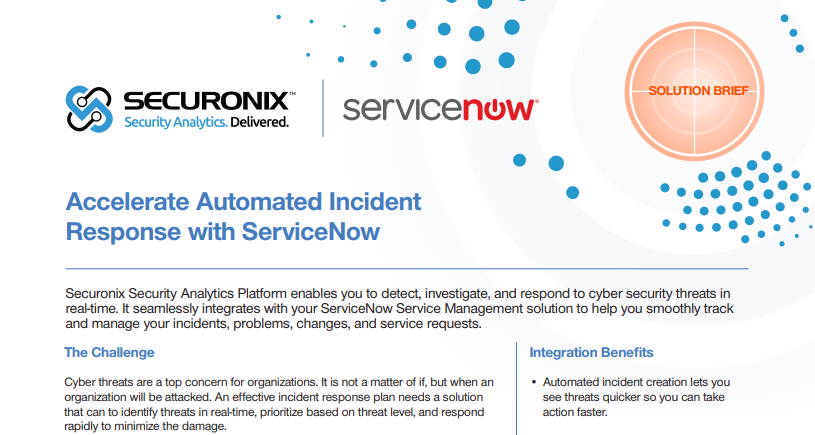 SomberiJanma's tweet image. [#SolutionBrief] Learn more about how Securonix seamlessly integrates with your ServiceNow Service Management solution. 
goo.gl/CsHMXc 

#incidentresponse #cybersecurity #cyberthreats app.marketbeam.io/u/spmW9L