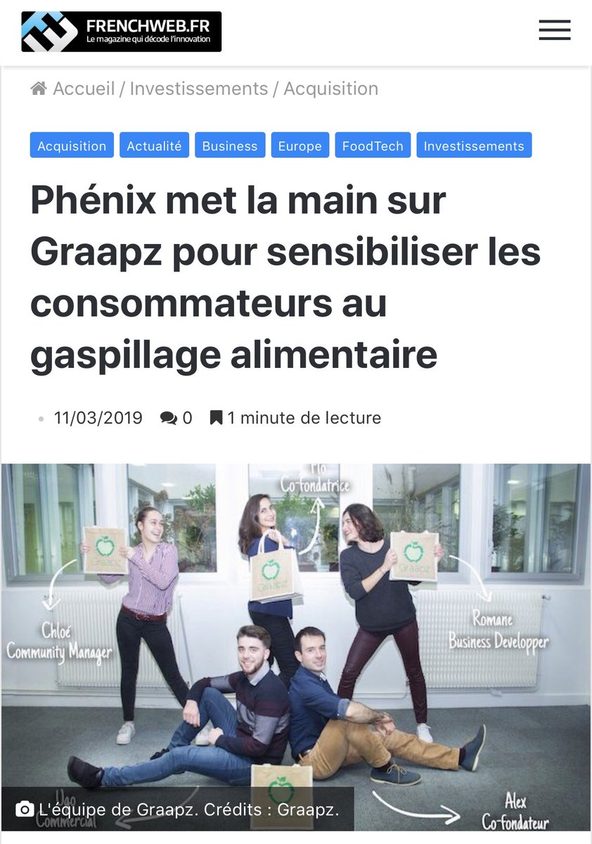 Bienvenue à l’équipe <a href="/GraapzFr/">Graapz</a> dans la #TeamPHENIX !
Nous unissons nos forces pour muscler notre offre BtoC et lutter encore plus efficacement contre le #Gaspillage au niveau du consommateur !
Rdv sur notre app pour récupérer à prix cassés des #invendus !
frenchweb.fr/phenix-met-la-…