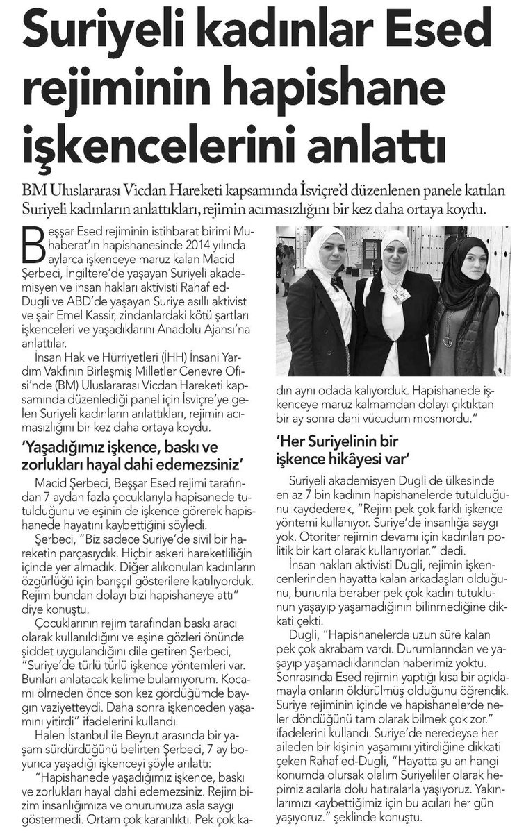 vicdanorg's tweet photo. 📰 Basında Vicdan Hareketi

"Suriyeli kadınlar Esed rejiminin hapishane işkencelerini anlattı" - @yenisozg https://t.co/VLMBErFIQ1