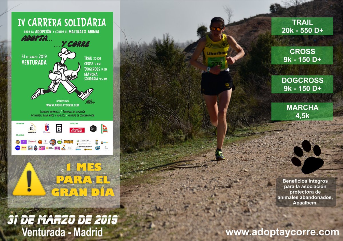 adoptaycorre's tweet photo. Menos de un mes ya para volver a recorrer los bonitos paisajes de #Redueña y @ayto_venturada 
No tardes en inscribirte que hay limite y pronto se agotarán
#trail #cross #dogcross #marcha
https://t.co/uYqXXMn708 https://t.co/rE2hX35Vl9