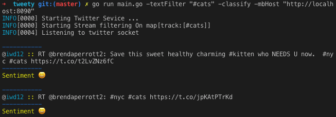gabber12_'s tweet photo. Bottrgo :: A Sentimental Twitter Bot written in go
Uses @machineboxio to calculate sentiment of tweets.

https://t.co/MCYEdH83Vs 
#golang #twitter #machinebox #clitools https://t.co/Vpv9RHIGlA