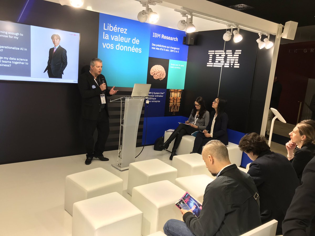 rlissajoux's tweet photo. L'Intelligence Artificielle améliore aussi l'exécution des processus métier. @StephaneMery1 nous en parle sur le stand A6 @IBM_France #BigDataParis #IA https://t.co/m8qTPYKjGV