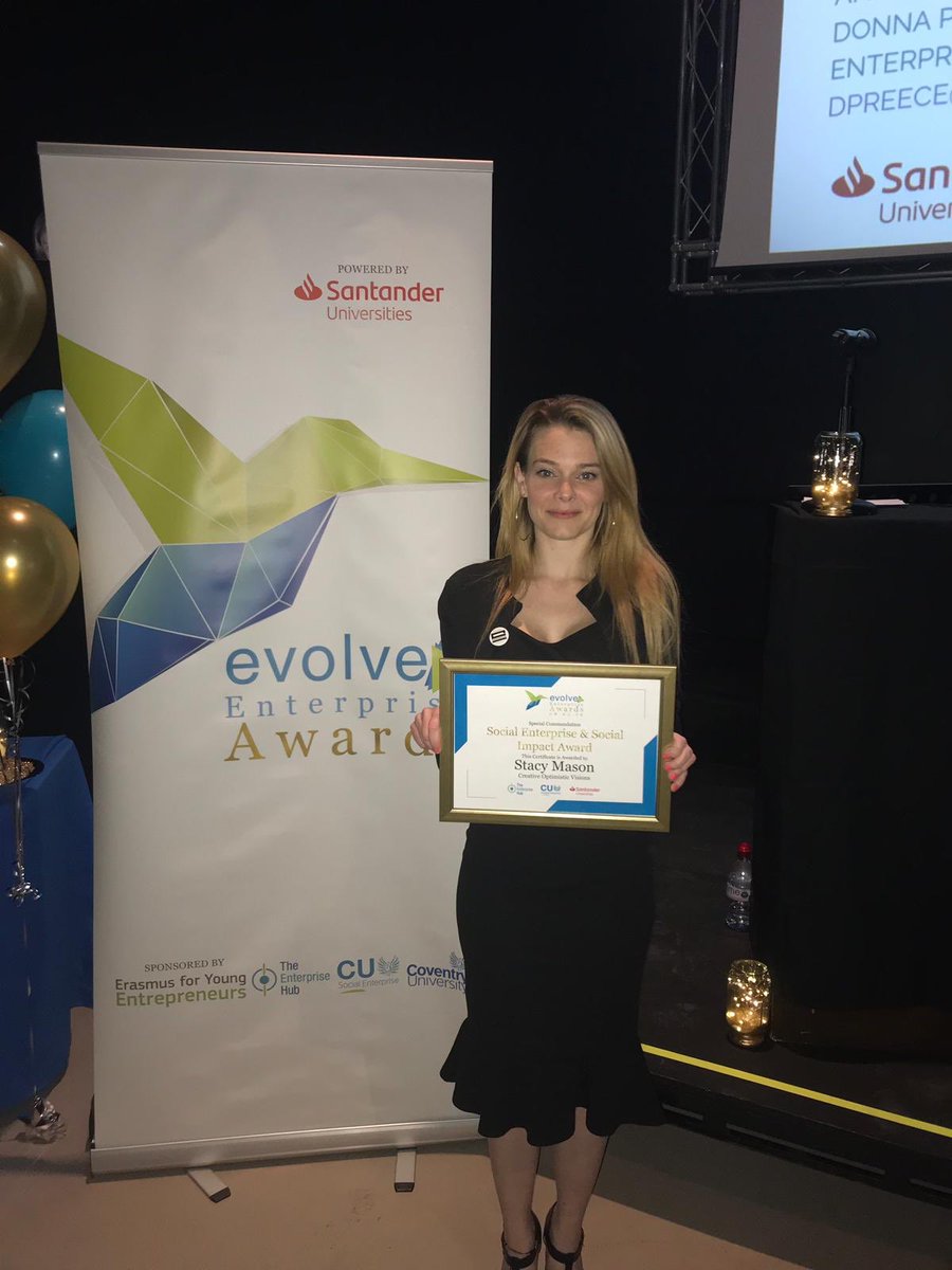 C_O_Visions's tweet photo. Would like to thank @CUSocEnt for awarding me for social enterprise and #socialimpact award for all our #protectivebehaviours work within the community! Incredibly proud of what @C_O_Visions has achieved over the past 5 years! Your acknowledgment is much appreciated #evolveawards https://t.co/sQaj1fHuI5