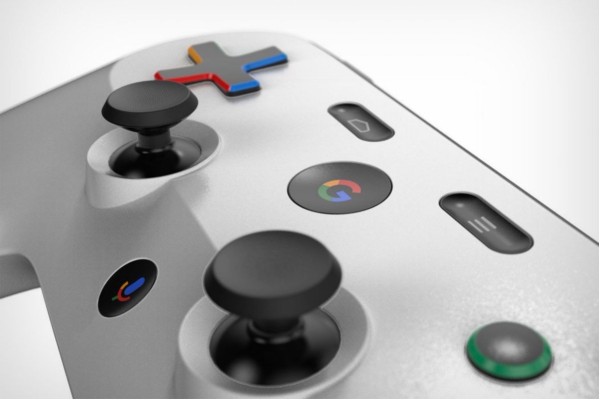 Pocketlint's tweet photo. Google Yeti games controller appears in patent, concept render follows https://t.co/TkuEhpGBuC @RikHenderson https://t.co/0yIQJgxGdQ