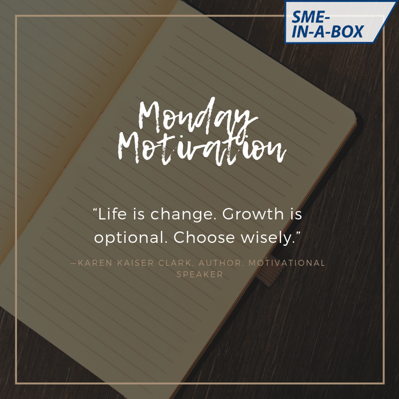 SMEINABOX's tweet photo. “Life is change. Growth is optional. Choose wisely.”
—Karen Kaiser Clark, author, motivational speaker
#SMEQuotes
#MondayMotivation
#Mondaythoughts https://t.co/BUdFsbdfVF