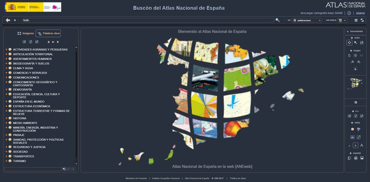 IGNSpain's tweet photo. Publicada una nueva versión del Buscón del Atlas Nacional de España.
Se han añadido más de 2.800 imágenes nuevas y se basa en el Tesauro del Atlas Nacional de España, publicado en febrero de 2019 en el centro de descargas.
👉https://t.co/0AylQJQVrB
#TESANE #BANE #Atlas #ANE https://t.co/MjULVp8EHF