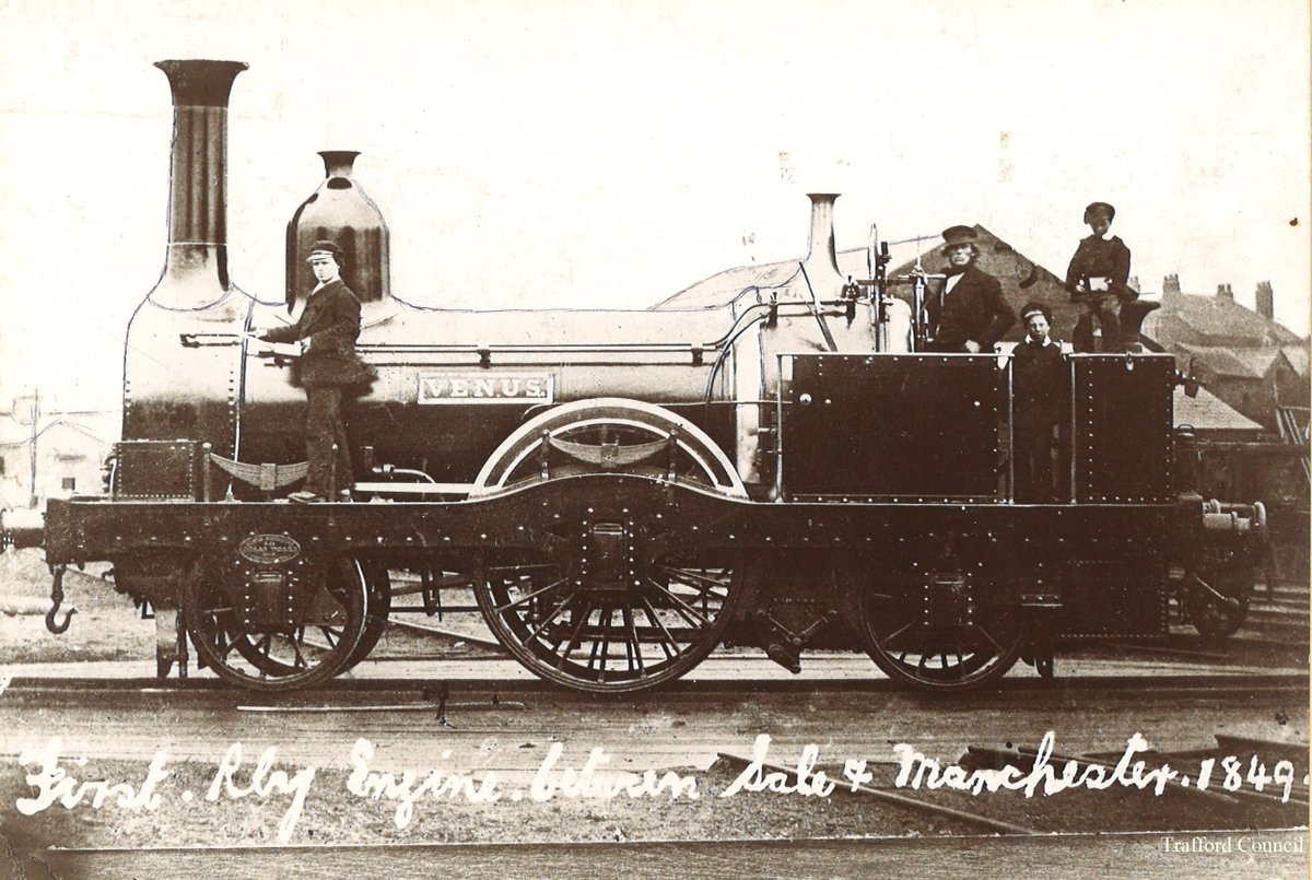 TraffordArchive's tweet image. Last week one of our volunteers came across this fantastic photo of 'Venus', the first railway engine to pass through #Stretford on 21st July 1849. You can view more of our photographs at apps.trafford.gov.uk/TraffordLifeti…

#Railways #Train #Transport #Archive