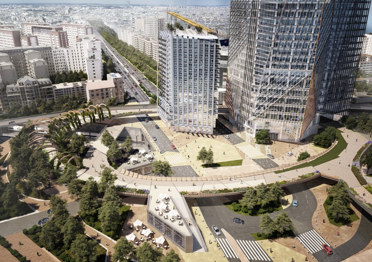 HeklaTour's tweet image. A la fois flexible et innovante, la #TourHEKLA a la volonté d’anticiper les nouveaux modes de travail et de vie. Conçue avec un geste architectural fort, elle viendra rééquilibrer la skyline de Paris La Défense. #FutureInFrance