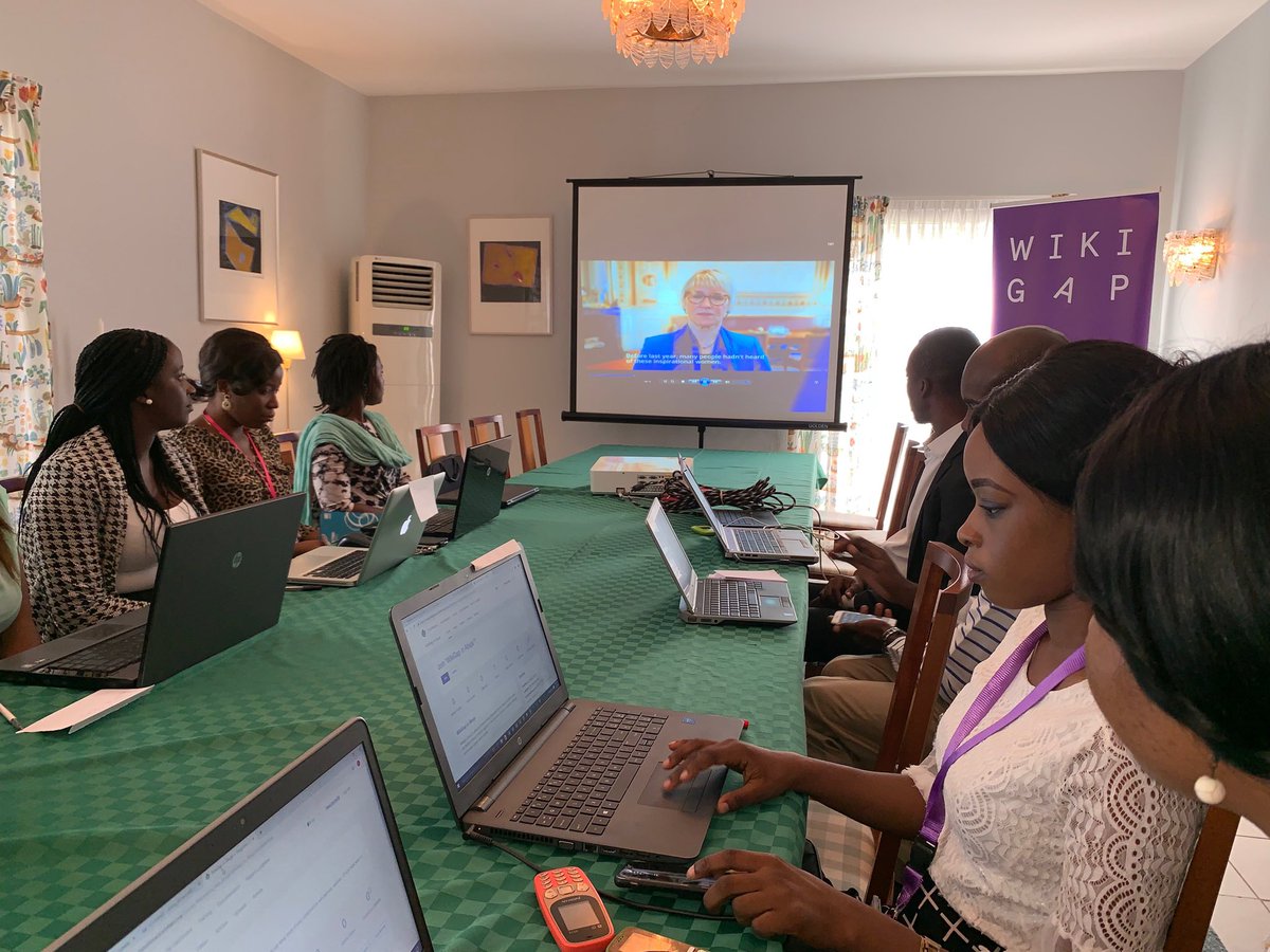 girlsvoices1's tweet photo. We are building our contribution skills to close the gender gap on Wikipedia. Thanks to ⁦@SwedeninNigeria⁩ for the experience #IWD2019 #BalanceForBetter #GirlsInnovate #WomenInnovate  #NewStoryForWomen https://t.co/G6clBoaIwC
