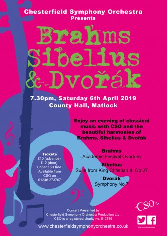 EventsClassical's tweet photo. Sat 6 April. 19.30. @chesterfieldcso perform Brahms, Sibelius and Dvořák.

At County Hall #Matlock 

See: https://t.co/mngU082FZH https://t.co/Dif9REZwBm