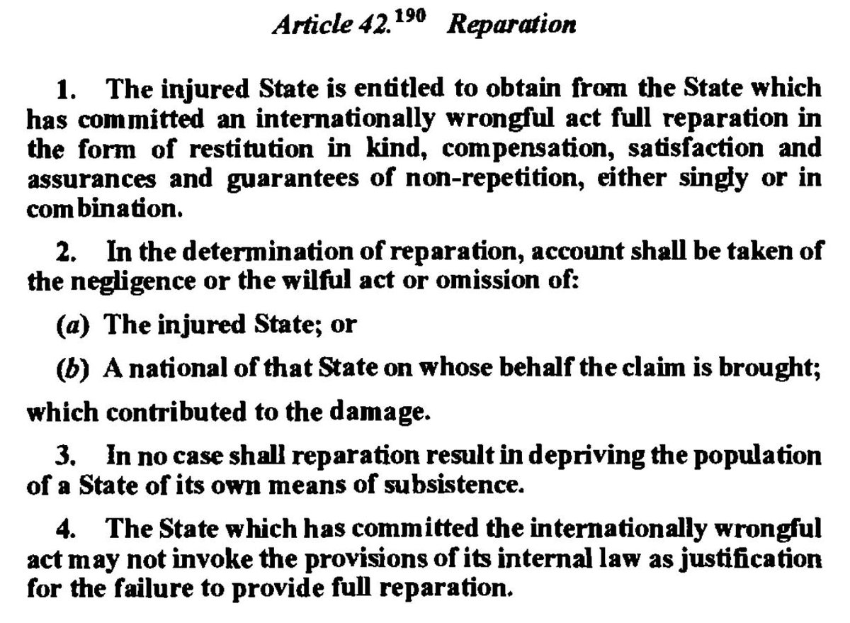 2001 ILC Articles do not have such a rule. But the first reading version in 1996 did, in Article 42(3). 2/n