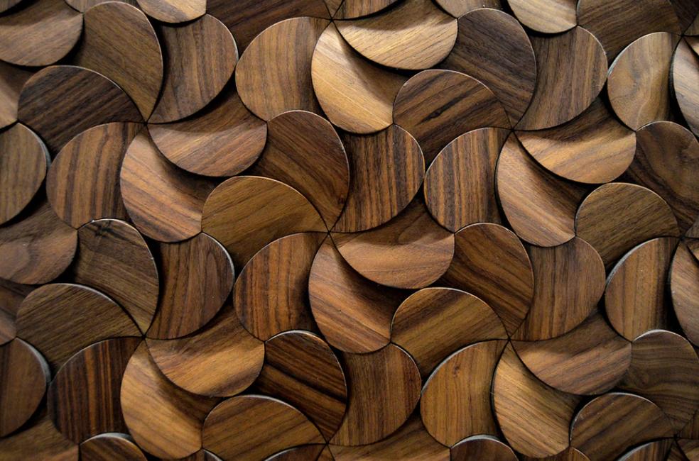 Textures, colours and shapes. Wood can also be used as a material for artwork.