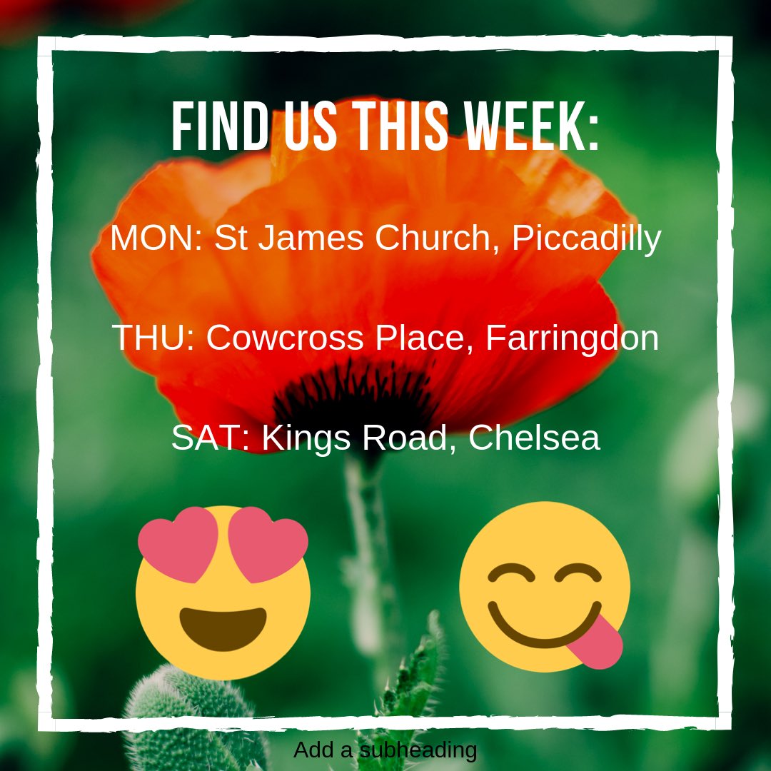 ILahmacun's tweet photo. Find us this Weekโฃ๏ธ๐๐ปโโ๏ธ๐๐ปโโ๏ธ
MON: #StJamesChurch #Piccadilly
@streetfoodish
THU: #CowcrossPlace #Farringdon
@ShepherdsMkts
SAT: #KingsRoad #Chelsea
@Startisans
#Lahmacun #Salads #Halloumi #Feta #Vegeterian #Streetfood #Foodies #London #MondayMotivation https://t.co/3lr7iS5abD