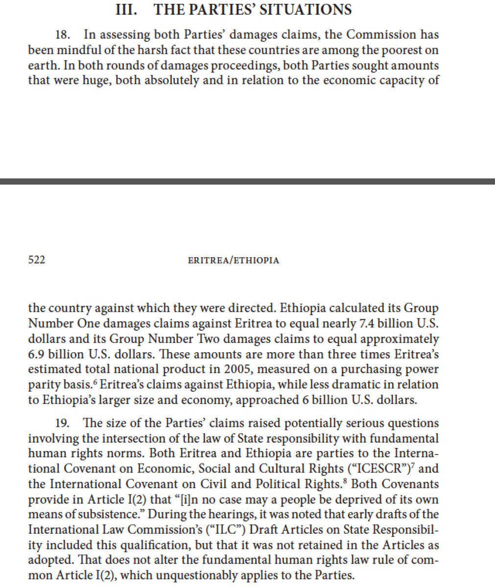 The empirical claim was plausible in 2000 but much less so in the world of routine multi-billion awards where no egregious breaches of the UNCC kind exist. And normatively the Eritrea-Ethiopia Claims Commission appeared to use ICESR to get same effect as the 1996 rule 4/n