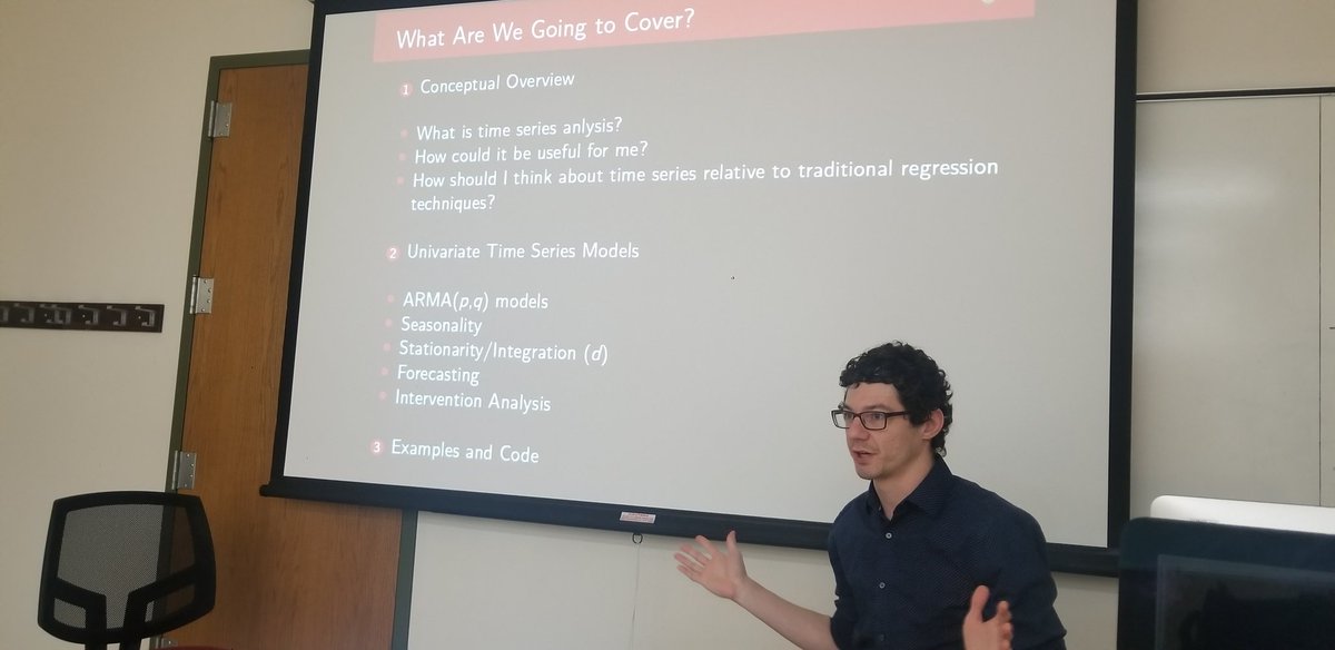 JosephineLukito's tweet photo. My amazing co-workshop organizer @FoleyJ0 walking through Day 1 of our @uw_sjmc Time Series Boot Camp!! #AcademicTwitter https://t.co/E694dUOWcb
