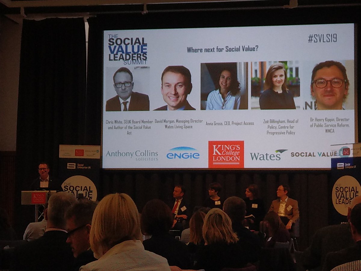 Listening to interesting discussions on the future of  social value, from <a href="/chris_white_67/">Prof Chris White</a>, architect of the UK Social Value Act, <a href="/dkemorgan/">David K E Morgan 🌈😷</a> <a href="/WatesGroup/">Wates Group</a> and others #SVLS19 #TeamScape