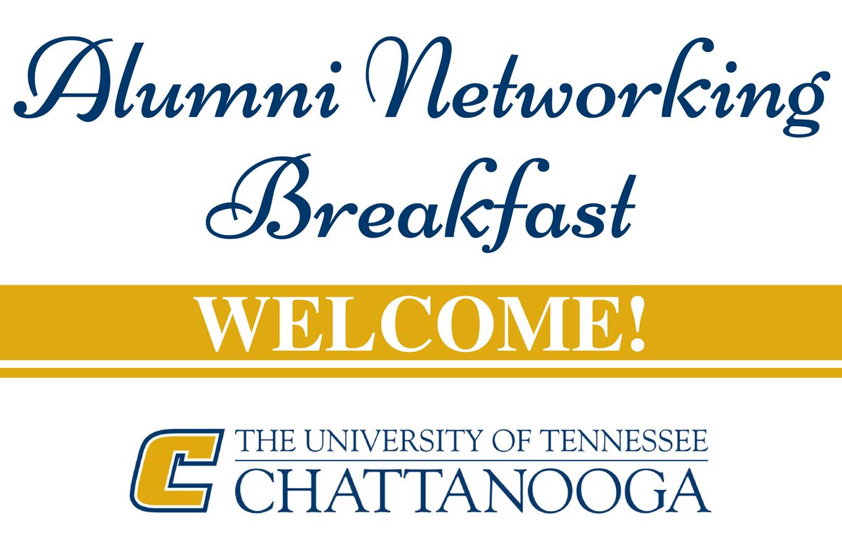 UTCCareer's tweet photo. Kick off your morning at the Alumni Networking Breakfast on TOMORROW, March 12, 7:30-9am, UC Tennessee Room. Enjoy breakfast while you connect with fellow UTC alumni, administrators and campus departments. Register at https://t.co/ppINRNVyrm. #UTCAlumni #UTCCareer #OnceAMoc https://t.co/fvJdL6knLx