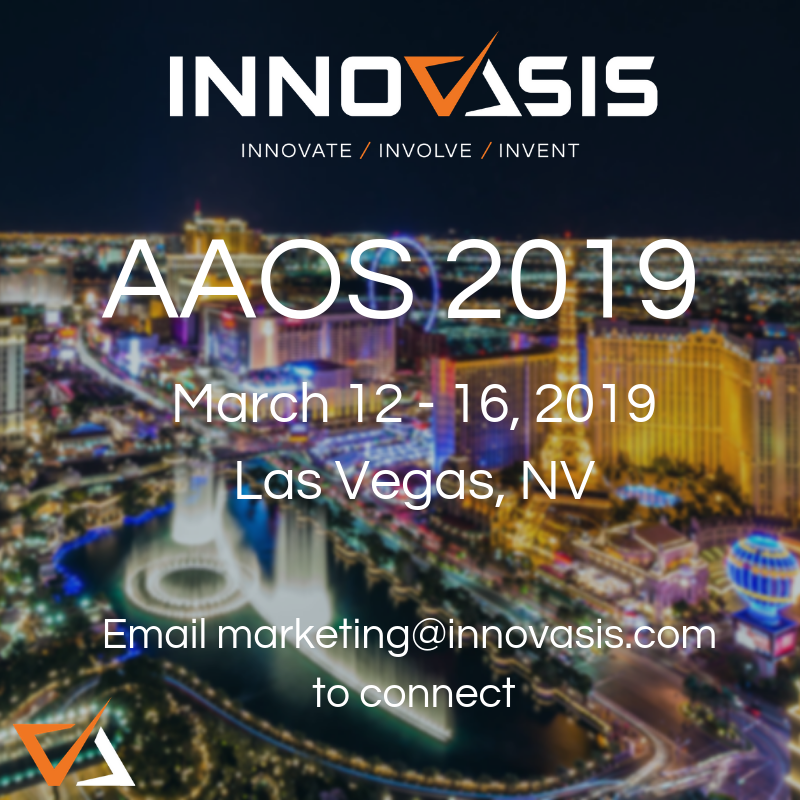innovasis's tweet photo. Connect with us this week at #AAOS2019. Learn more about #HAPEEK, our complete product portfolio, and data registry. #innovasis #spinesurgery https://t.co/RXaQckZm9b