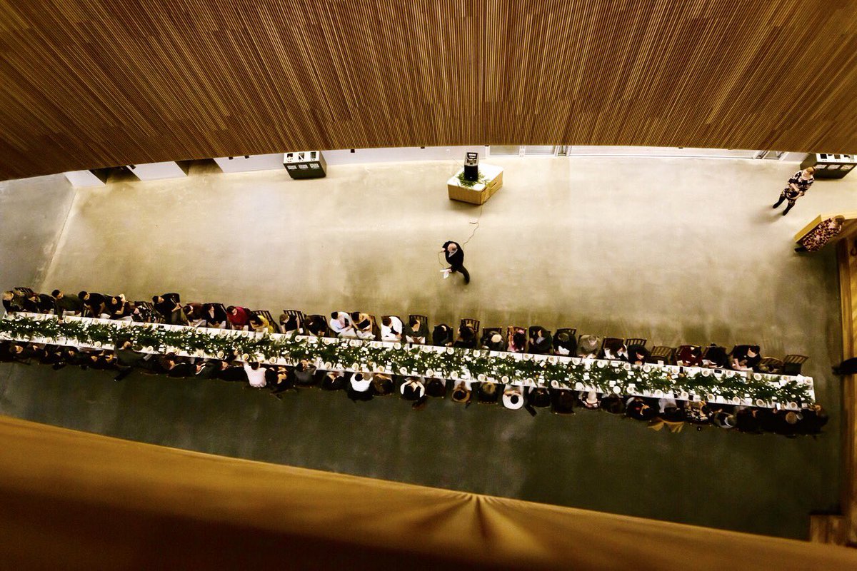 Calgary's 10 day Food &amp; Drink Experience just wrapped up. A highlight? The iconic River Café partnering with our city's elegant new library for a memorable long table meal. Image by kendalandkevin.ca #yycexp