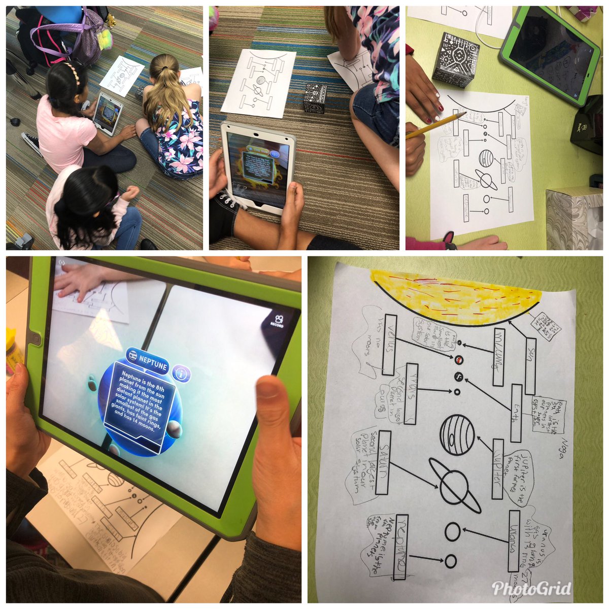 Taking learning to the next level after <a href="/ncties/">NCTIES</a> <a href="/MrsOvertonNC/">Stephanie Overton</a> Class were using <a href="/MergeVR/">Merge</a> in science today to explore the solar system in 3D while using a graphic organizer to comprehend and process what they learned💥 <a href="/WCPSS/">Wake County Public School System</a> has top notch teachers who research best practices ❤️