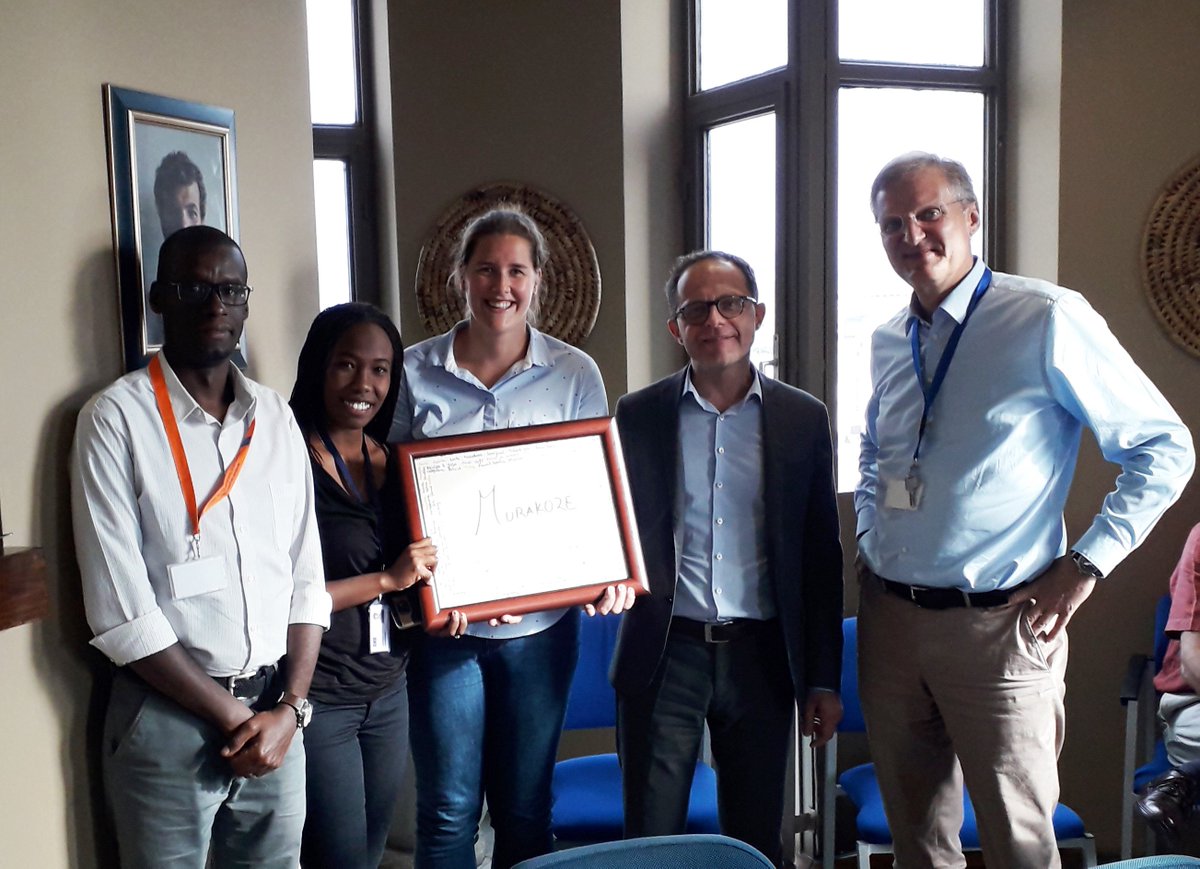 UEauBurundi's tweet photo. Dernier jour à @UEauBurundi pour @Ndayishimiyena8 et @OrtlindeV après 3 mois de stage à la section ptque, presse &amp; info de la Délégation. Tte l'équipe les remercie pour le travail accompli avec sérieux, professionnalisme, le tout dans la bonne humeur. Bonne chance pour la suite! https://t.co/2WCEoqv6MW