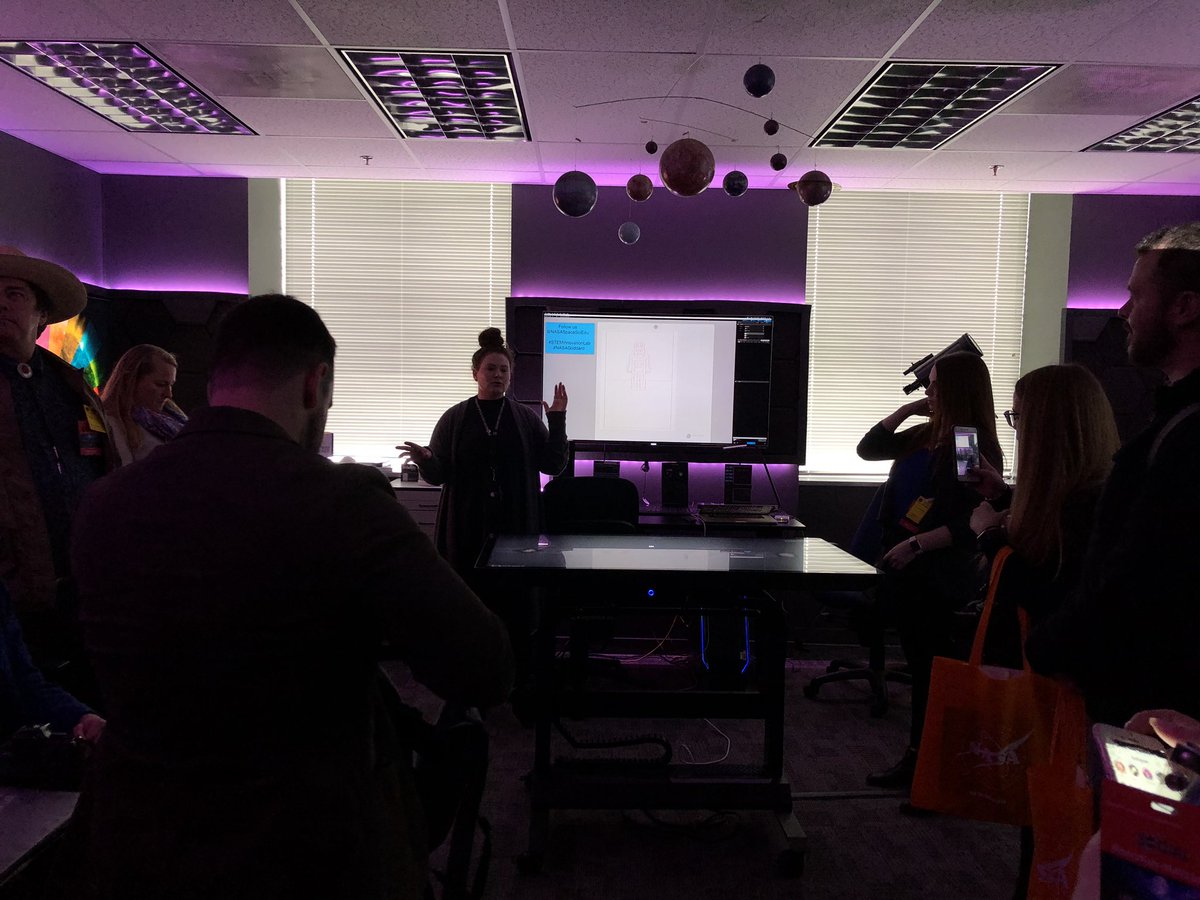 TychoGirl's tweet photo. #STEMInnovationLab at @NASAGoddard. Getting ready to experience VR! #Moon2Mars https://t.co/Tv2DOKgxG6