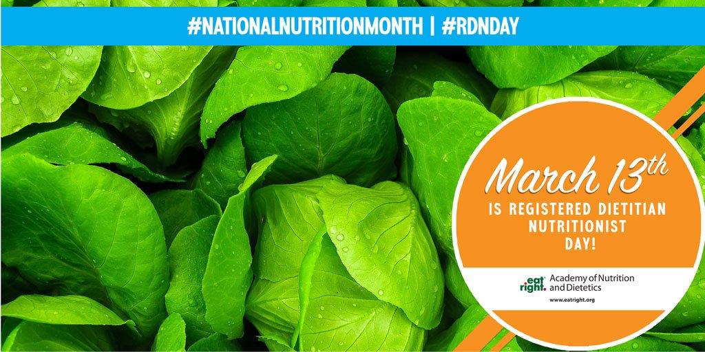 eatrightPRO's tweet image. Registered Dietitian Nutritionist Day is this Wednesday, March 13th. Learn more about why we celebrate: sm.eatright.org/RDNday
 
#NNMchat #eatrightPRO #rdchat